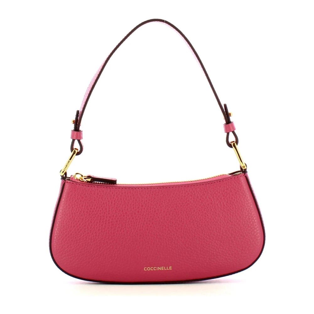 Coccinelle Omzetbare Leren Schoudertas Pink Dames