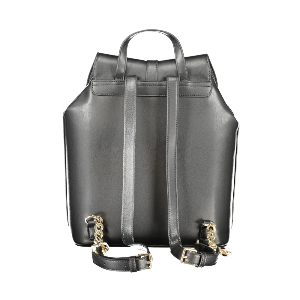 Tommy Hilfiger Zwarte Polyethyleen Rugzak met Verstelbare Banden Black Dames