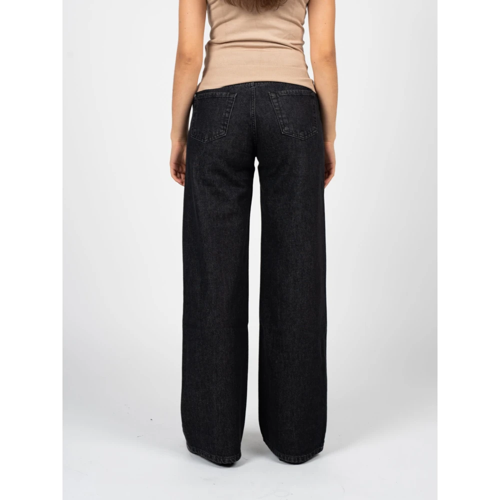 La Haine Inside Us Wijde Pijp Jeans Hoogwaardig Denim Black Dames