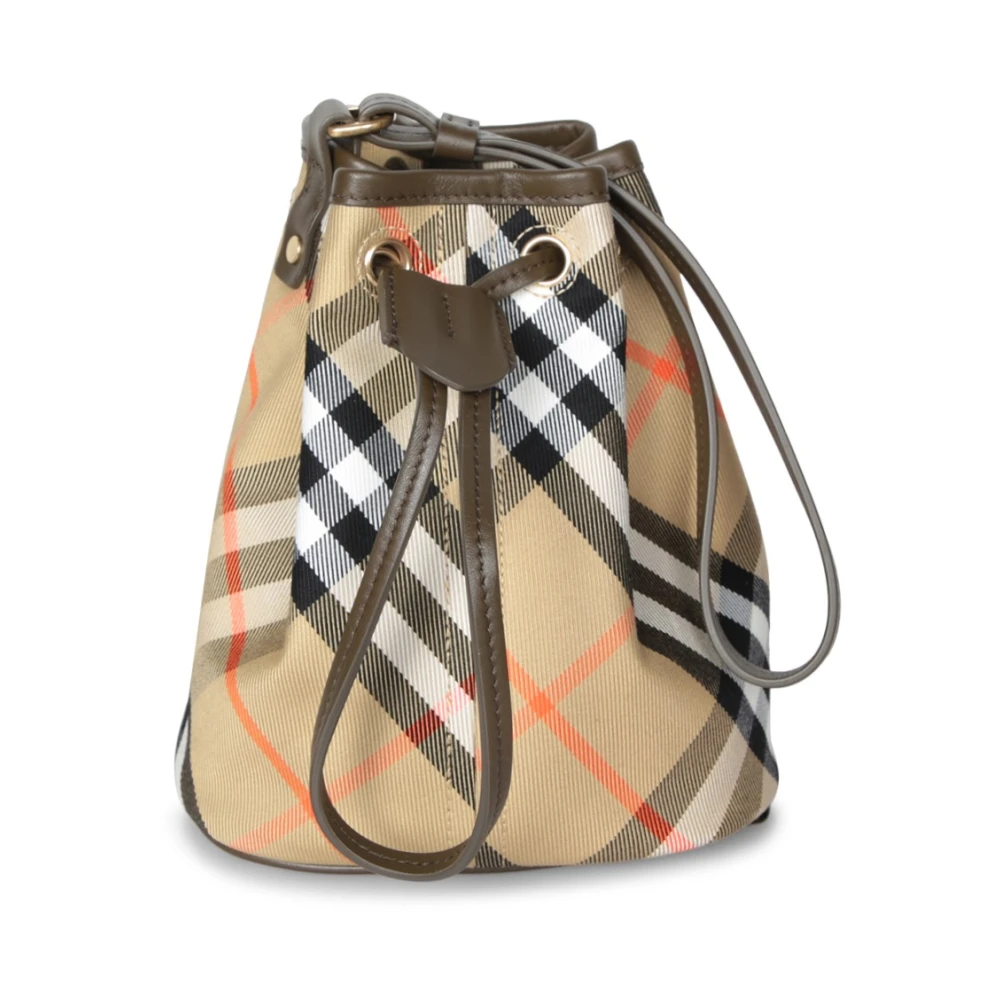 Burberry Geruite emmerzak met leren afwerking Beige Dames