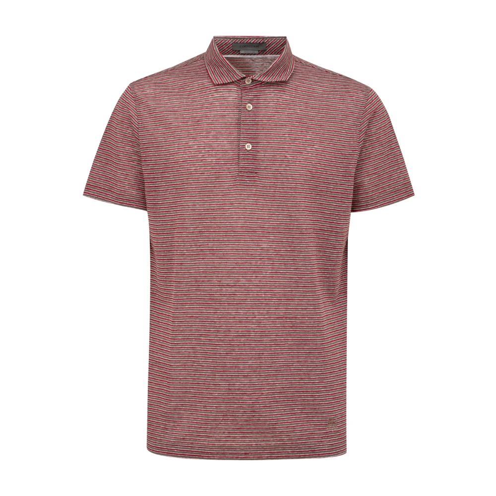 Corneliani Gestreept poloshirt met korte mouwen Red Heren