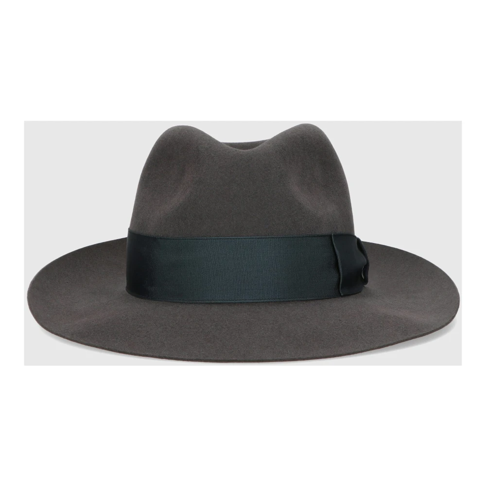 Borsalino Vilt Breedgerande Hoed Gray Heren