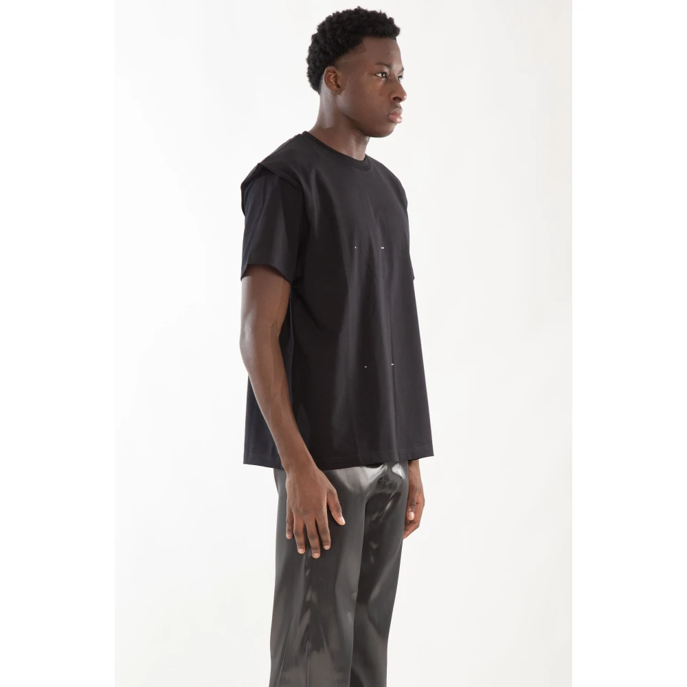 Heliot Emil Zwarte Outline Logo Tee Shirt Black Heren
