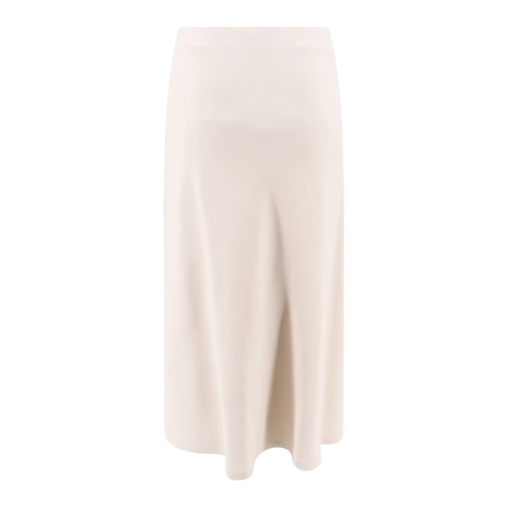 BRUNELLO CUCINELLI Wijdvallende Lange Rok Elastische Taille Gevoerd Beige Dames