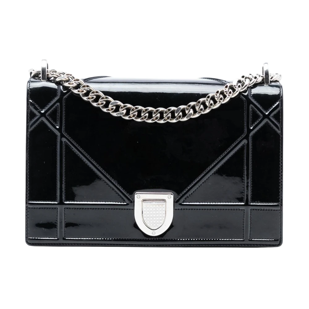 Dior Vintage Women's Black Pre-Owned Flap Chain Bag