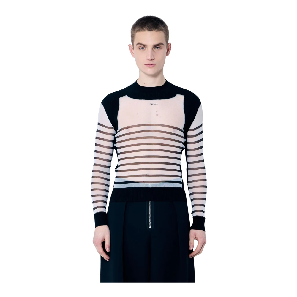 Jean Paul Gaultier Mesh en Gebreide Gelaagde Top Multicolor Heren