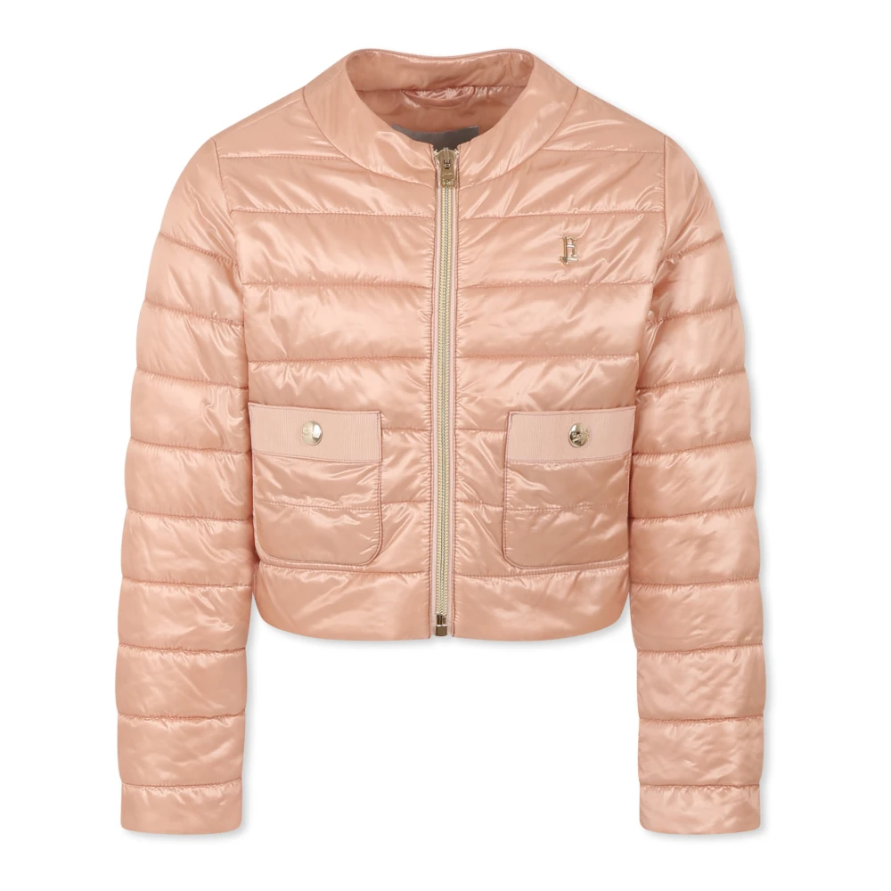 Herno Unisex Kids Pink Winterjackets,, Quilted Crop Down Jacket Size 8 Y