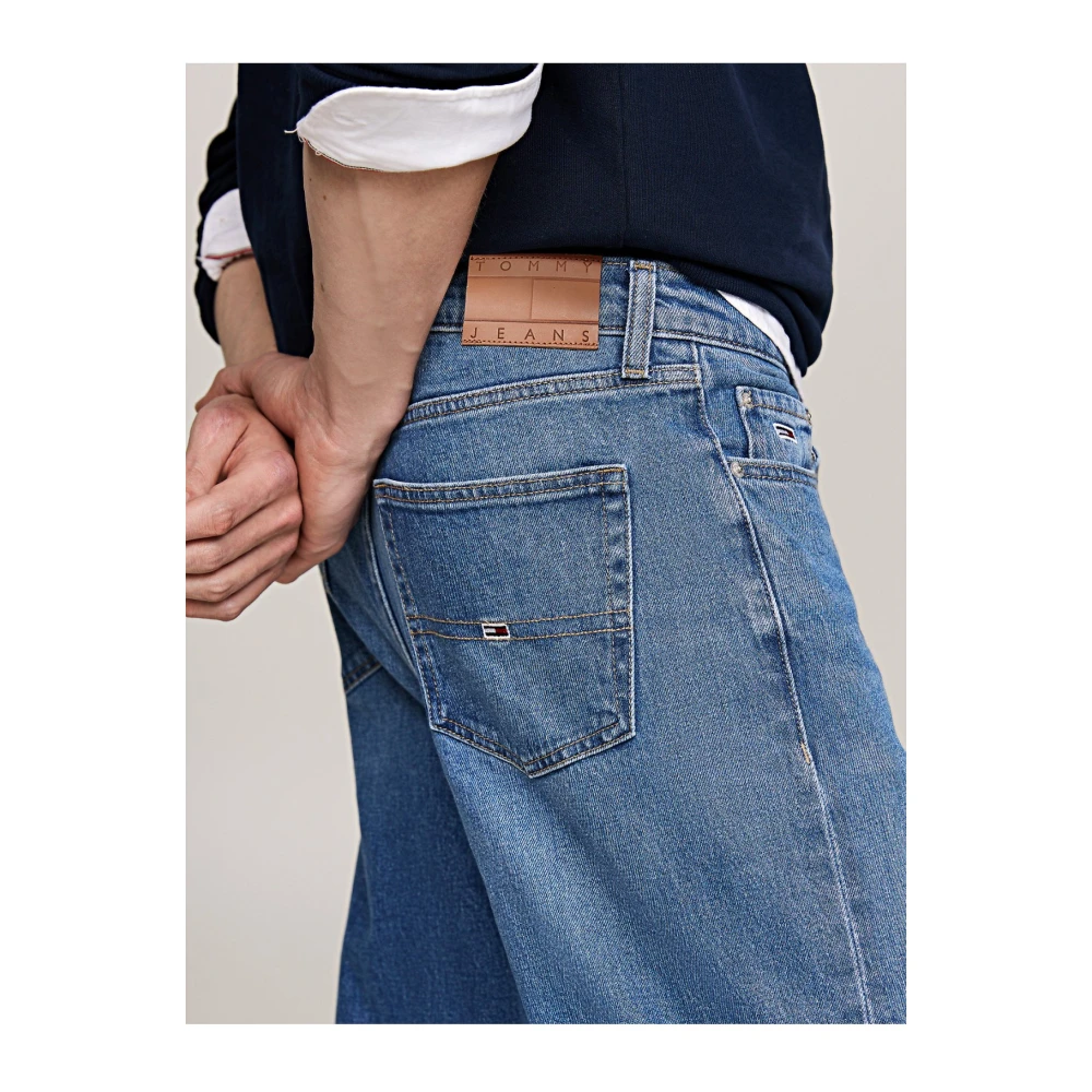 Tommy Jeans Casual taps toelopende spijkerbroek gewassen Blue Heren