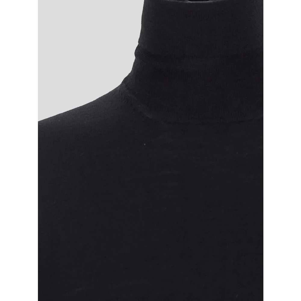 Lardini Turtleneck Gebreide Wol Black Heren
