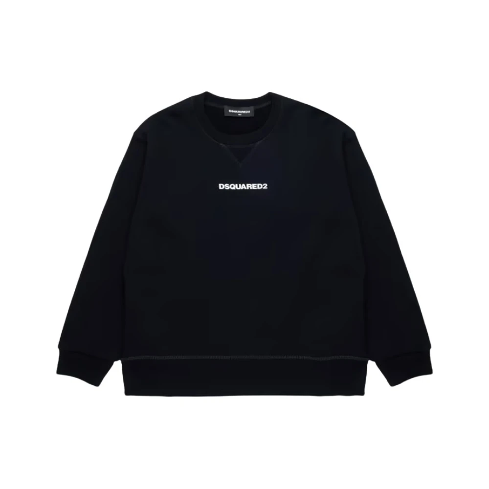 Dsquared2 Boys Black Kids Sweatshirts, 12 Y, Slouch Fit Felpa