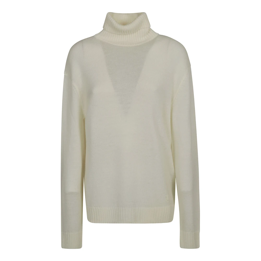 Jil Sander Vit Snow Roll Neck Ulltröja Beige, Dam