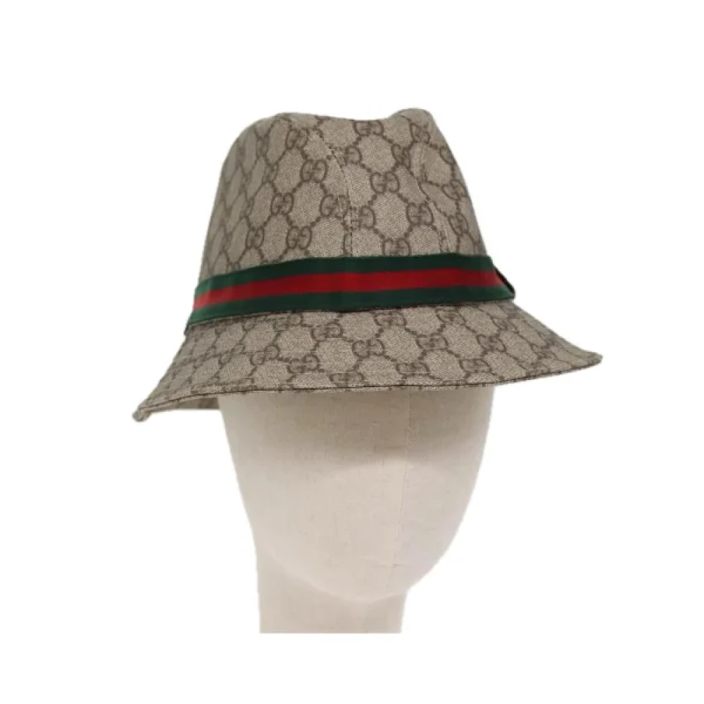 Gucci Vintage Pre-owned Canvas hats Beige Dames