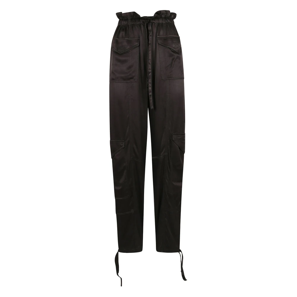 Ganni Satin Zakbroek Brown Dames