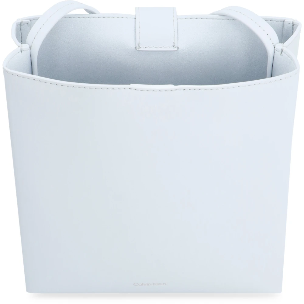 Calvin Klein Leren Crossbody Tas met Zakken Gray Dames