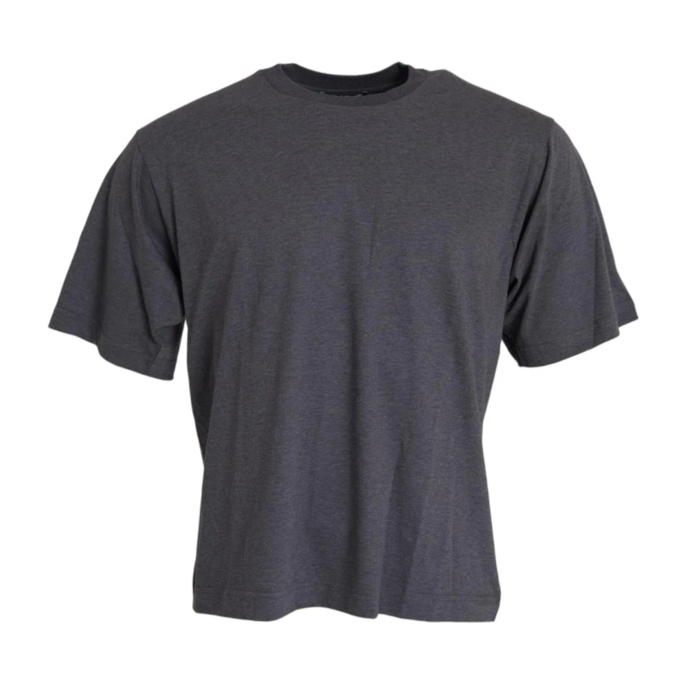 Dolce & Gabbana Men's Gray T-Shirts, L, Grey Cotton Short Sleeve T-Shirt