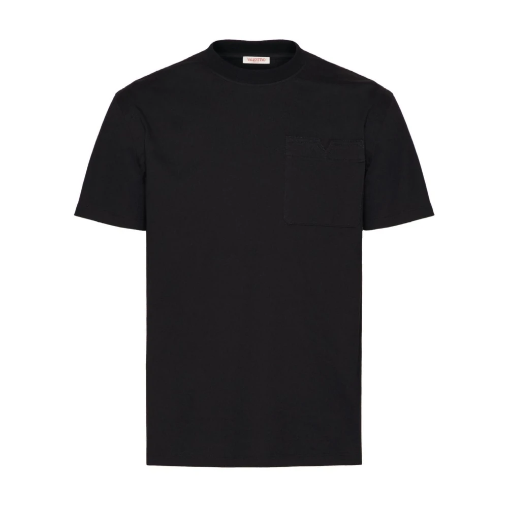Valentino Garavani Zwarte T-shirts Polos voor heren Black Heren