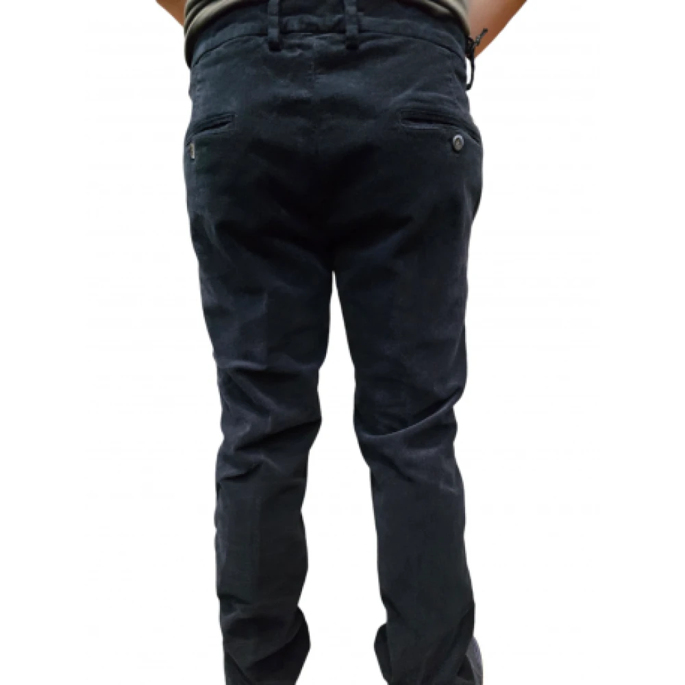 Mason's Navy Geborstelde Katoenen Chino's Blue Heren
