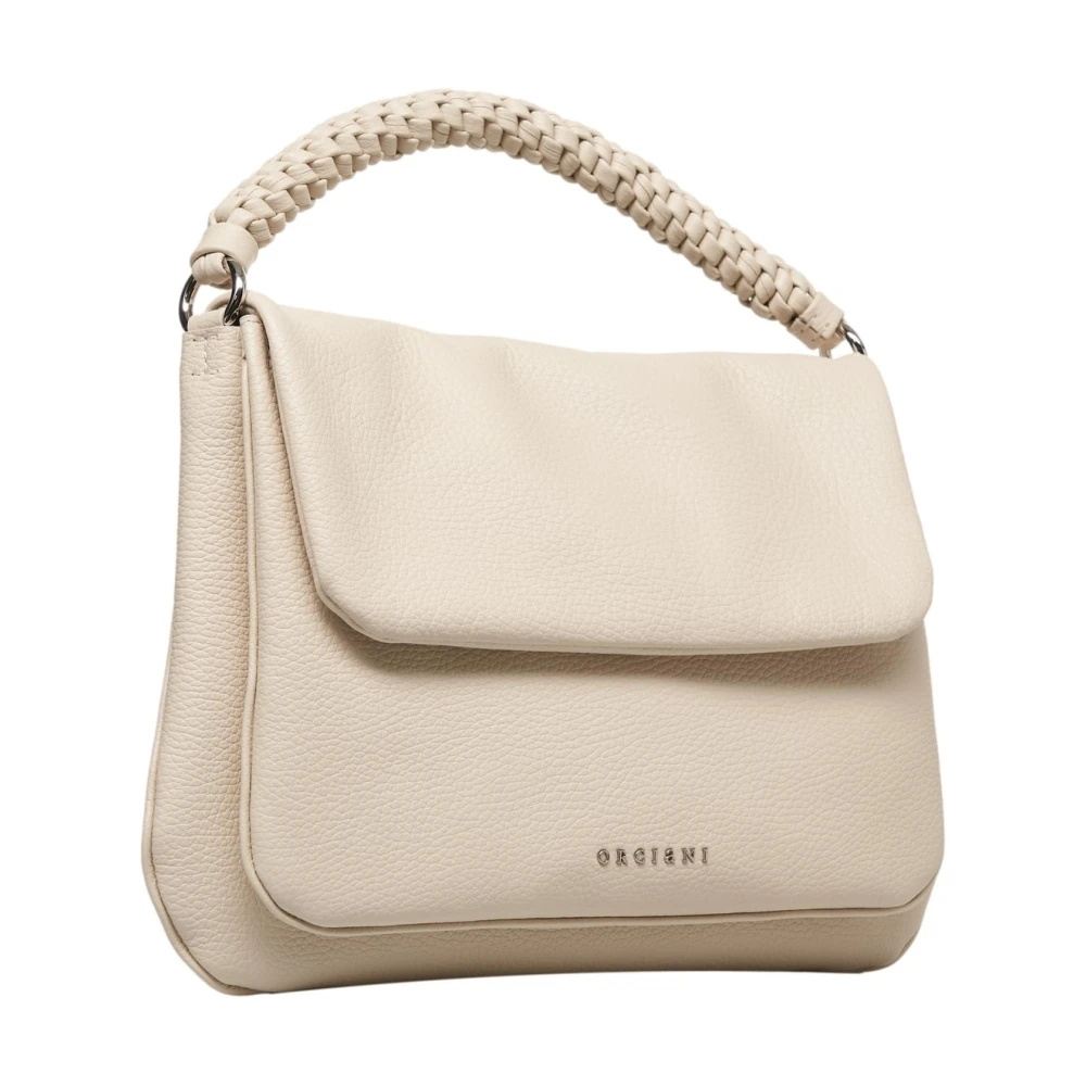 Orciani Beige Leren Handtas met Handvat Beige Dames