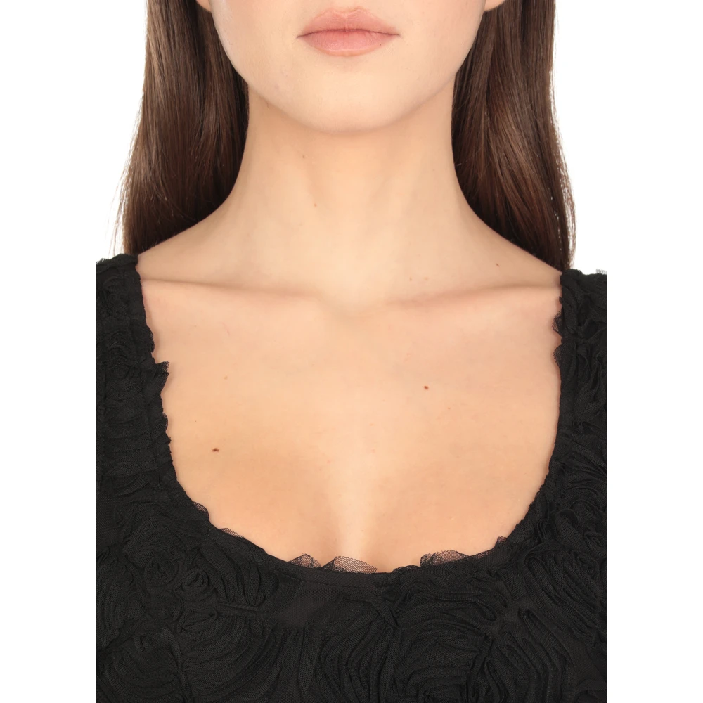 Rotate Birger Christensen Zwarte Roos Asymmetrische Mouwloze Jurk Black Dames
