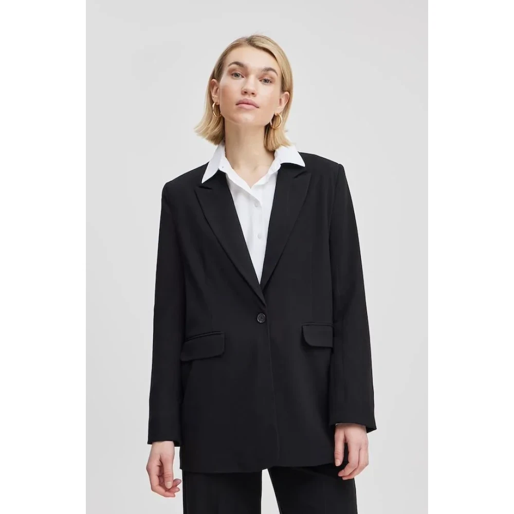 b.Young Zwarte casual blazer Black Dames