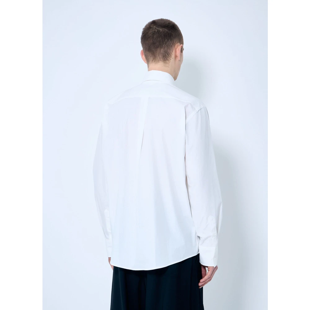 MM6 Maison Margiela Overhemd van poplin katoen lange mouwen White Heren
