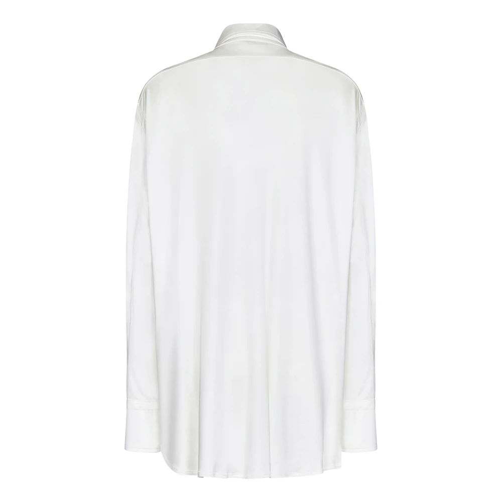 Tom Ford Witte Satijnen Overhemd Elegante Zakken White Dames