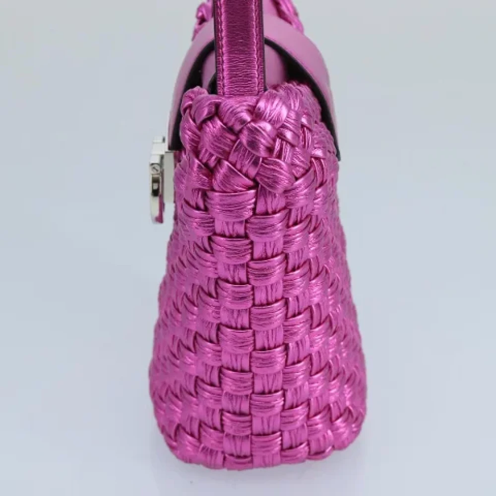 Salvatore Ferragamo Pre-owned Leather shoulder-bags Pink Dames