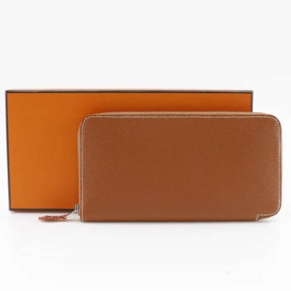 Hermès Vintage Pre-owned Leather wallets Brown Dames
