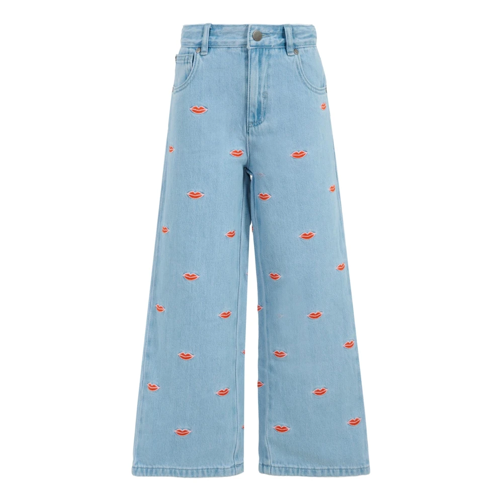Stella Mccartney Girls Blue Embroidered Light Jeans - Jeans - 14 Y - Kids