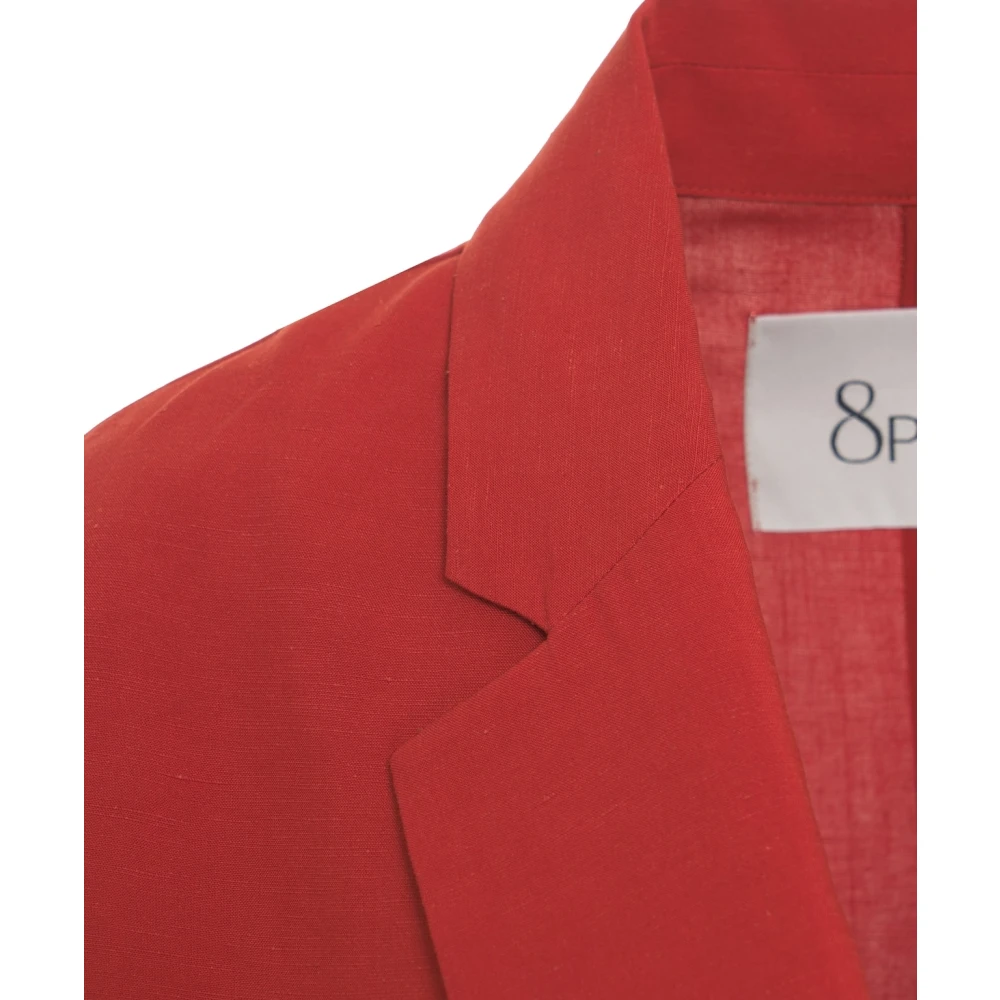 8pm Oranje Blazer met Inkeping Revers Red Dames