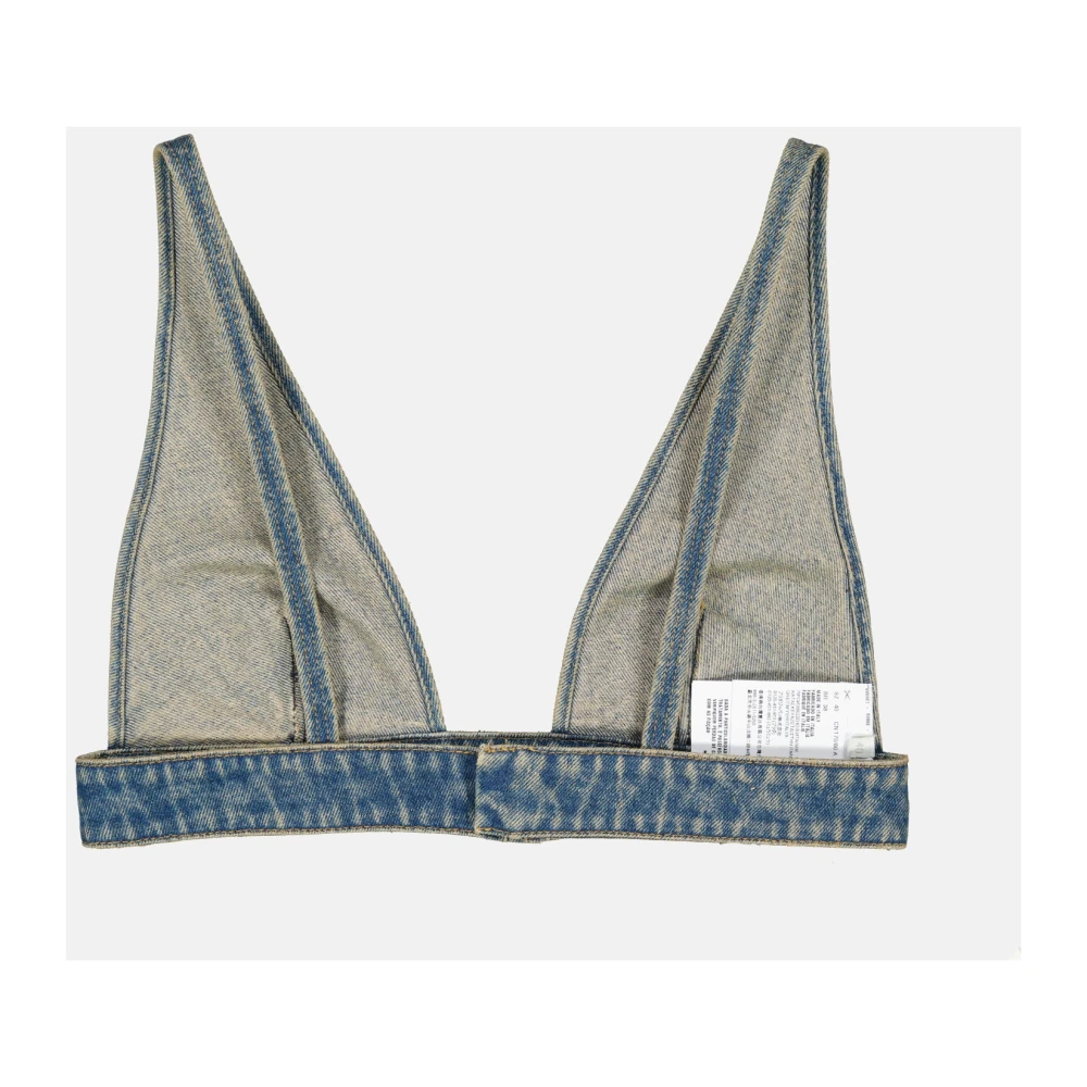Prada Denim V-hals Driehoek Bralette Blue Dames