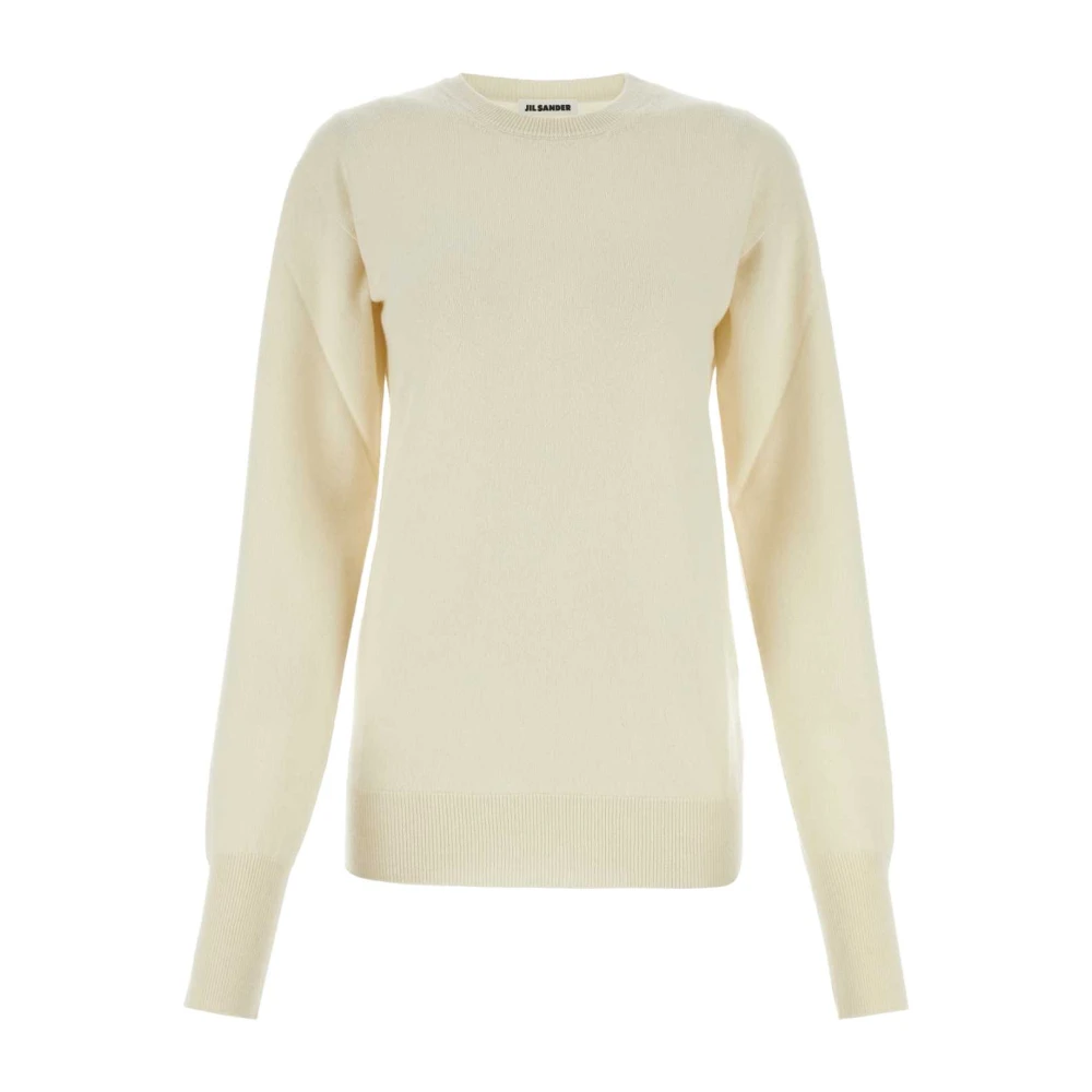 Jil Sander Luxe Ivoor Cashmere Trui White Dames