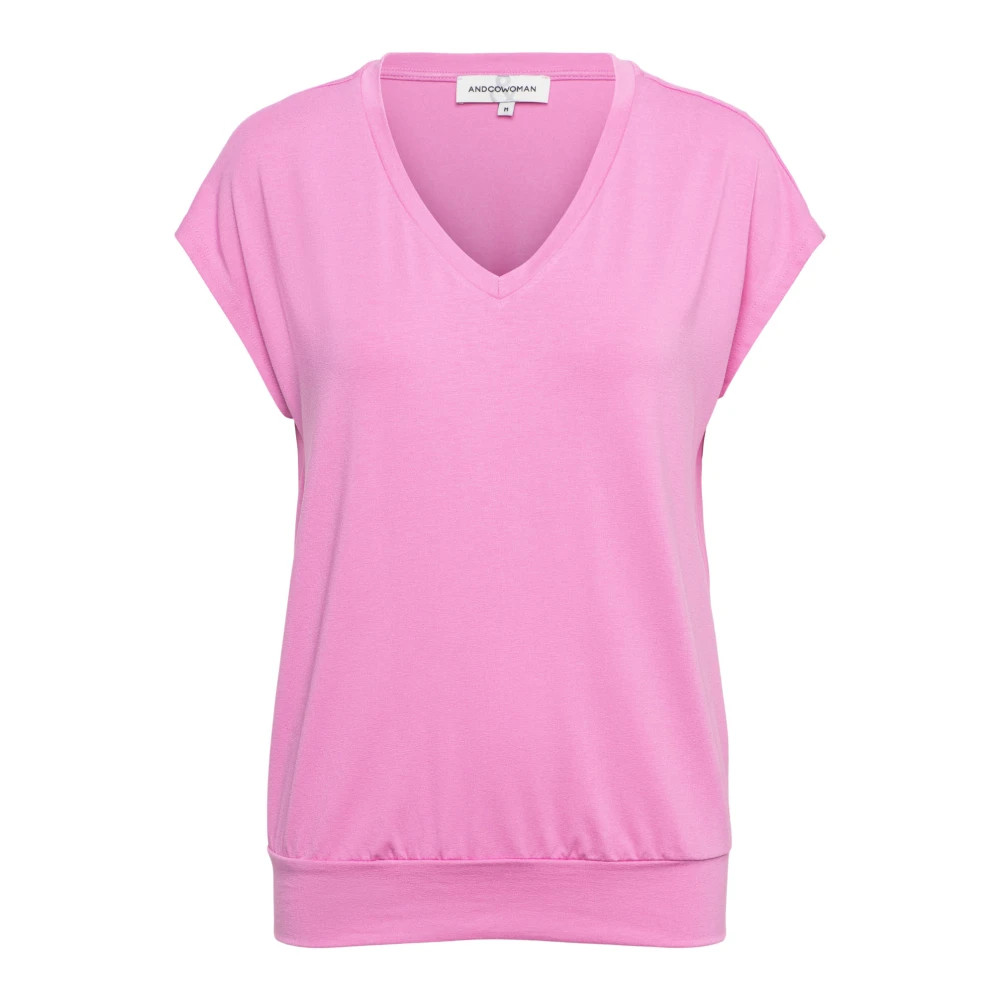 &Co Woman T-shirt met ronde hals Pink Dames
