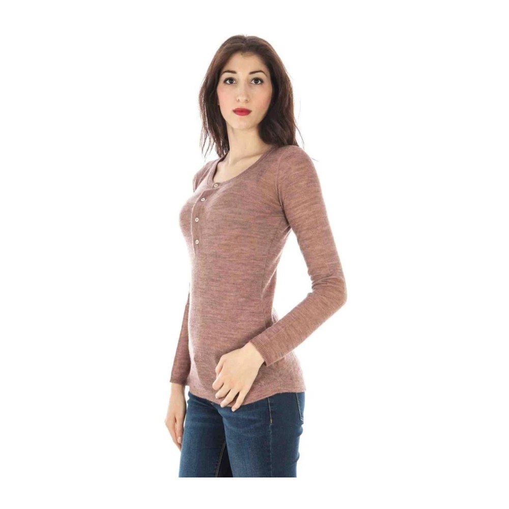 Fred Perry Roze Wol Logo Trui Pink Dames