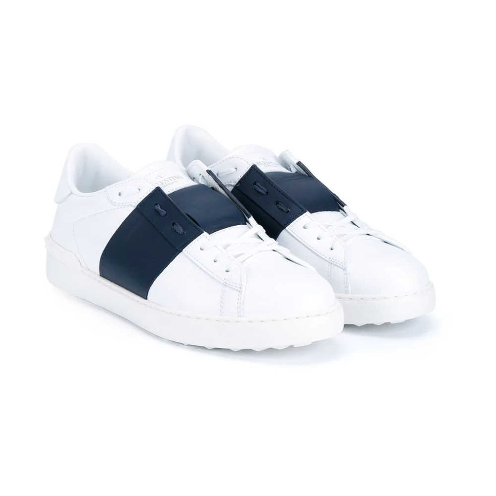 Valentino Garavani Witte Open Colour-Block Sneakers met Rockstud Versiering White Heren