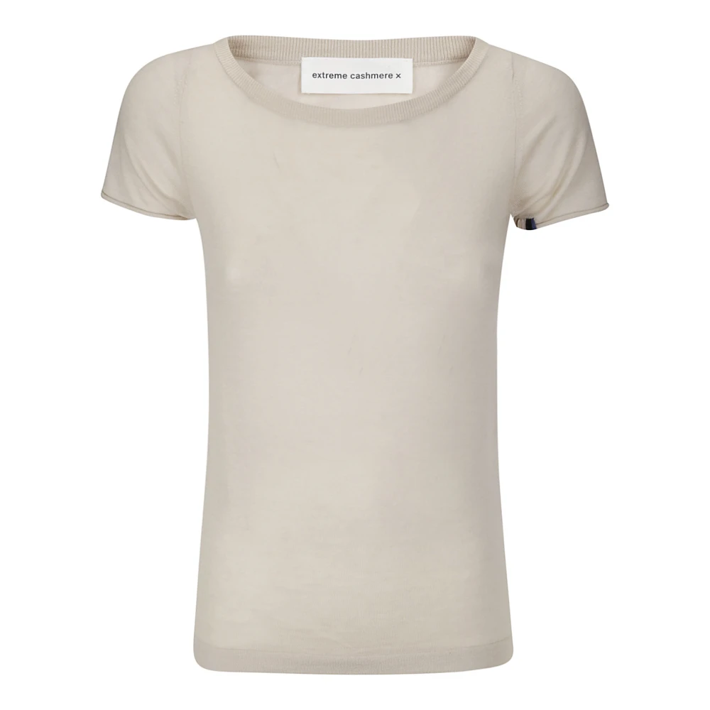 Extreme Cashmere Kasjmier Bootnek T-shirt Beige Dames