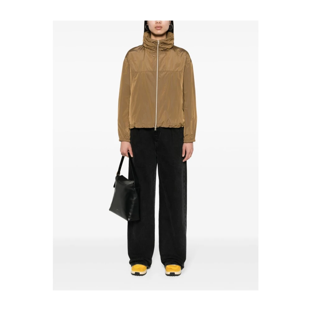 Herno Caramel Taffeta Jas met Elastische Zoom Brown Dames