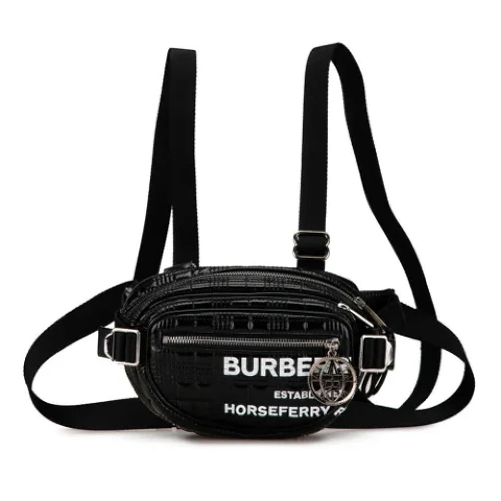 Burberry Vintage Pre-owned Leather backpacks Black Heren