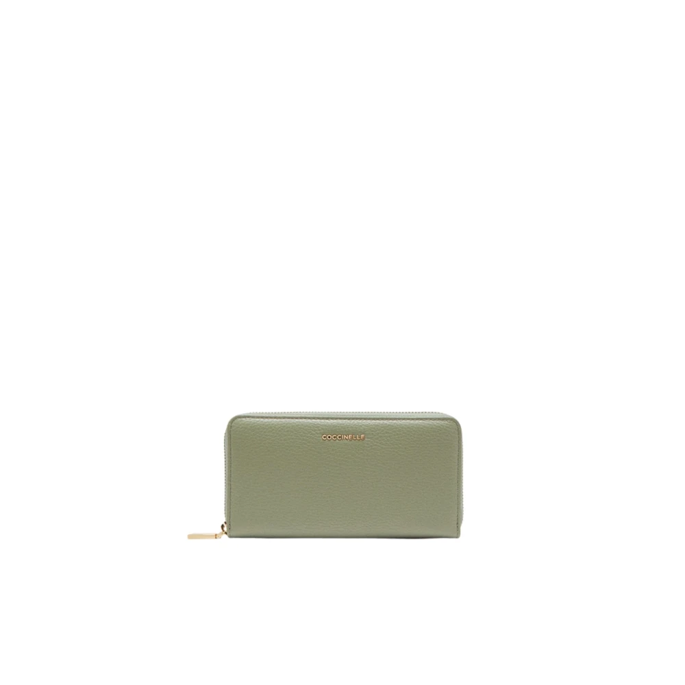 Coccinelle Women's Green Wallets & Cardholders, One Size, Metallic Soft Zip Around Wallet