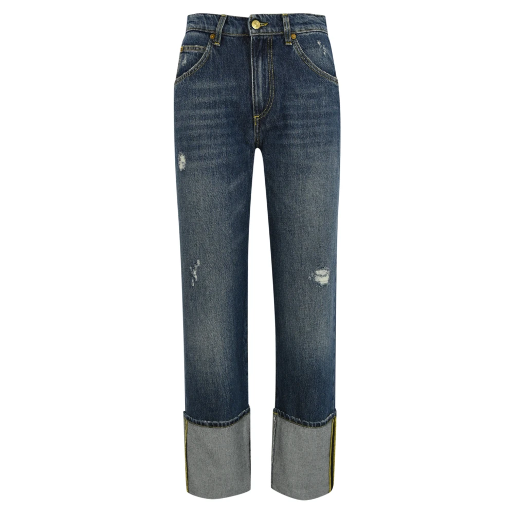Roy Roger's Denim Broek met Rits en Knoop Blue Dames