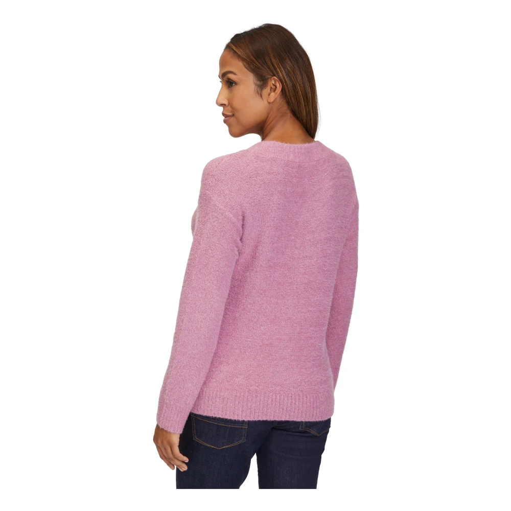 Betty & Co Casual V-hals Gebreide Trui Purple Dames