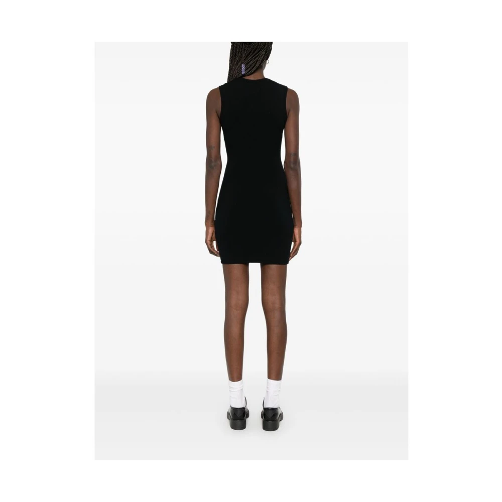 Marine Serre Zwarte Mouwloze Crew Neck Jurk Black Dames