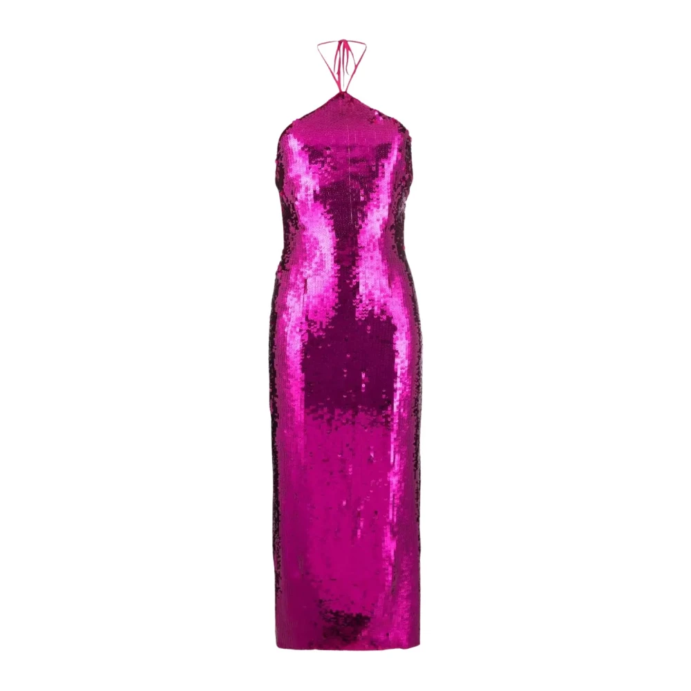 Cult Gaia Roze Paillet Halter Jurk Pink Dames