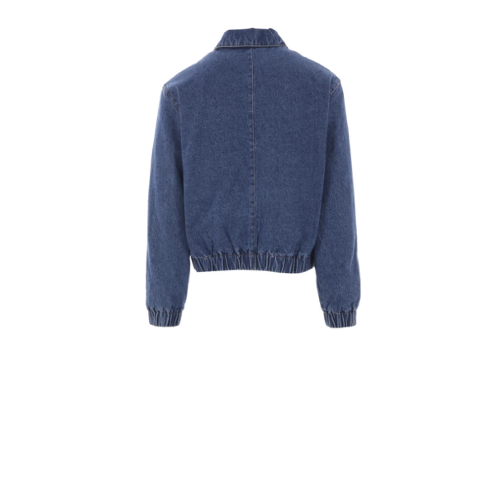 Ami Paris Blauw Denim Gevoerde Jas Blue Heren