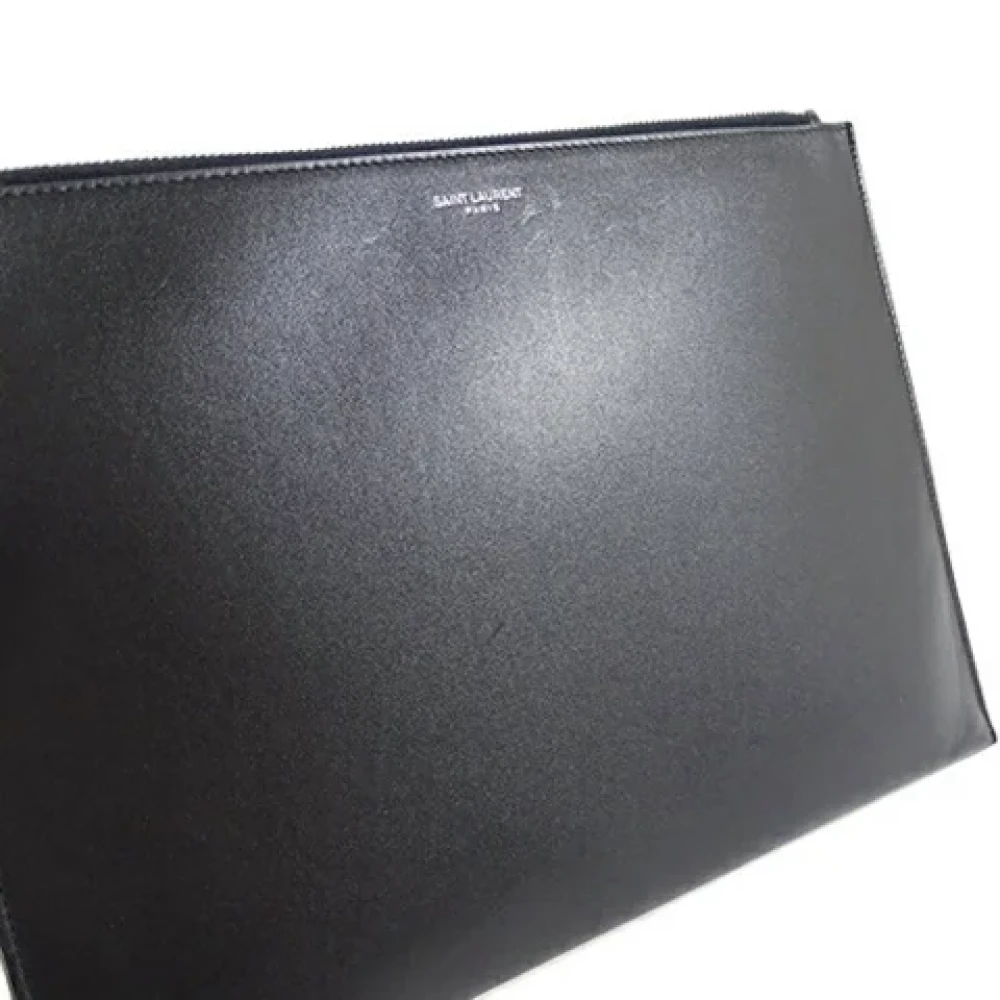 Saint Laurent Vintage Pre-owned Leather clutches Black Dames