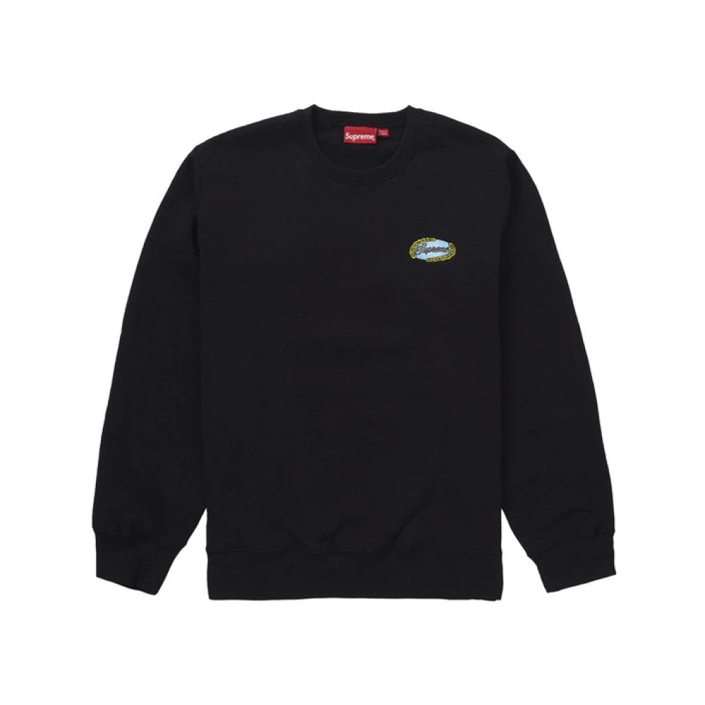 Supreme Kedja Logo Crewneck i Svart Black, Herr