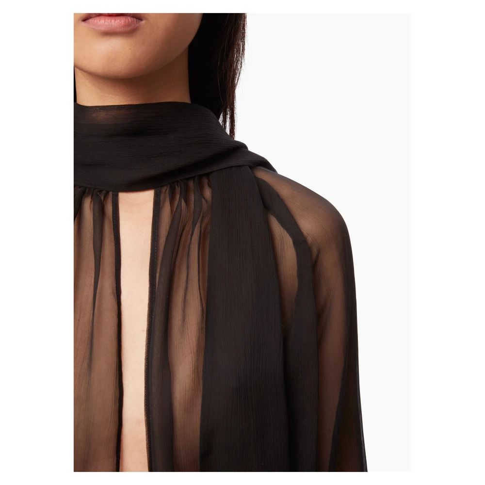 Nina Ricci Zwarte Strikblouse Elegante Stijl Black Dames