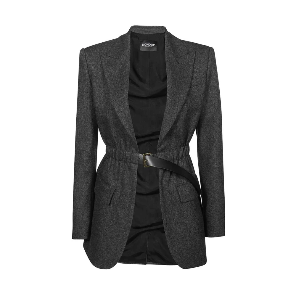 Dondup Blazer met ceintuur en zakken Gray Dames