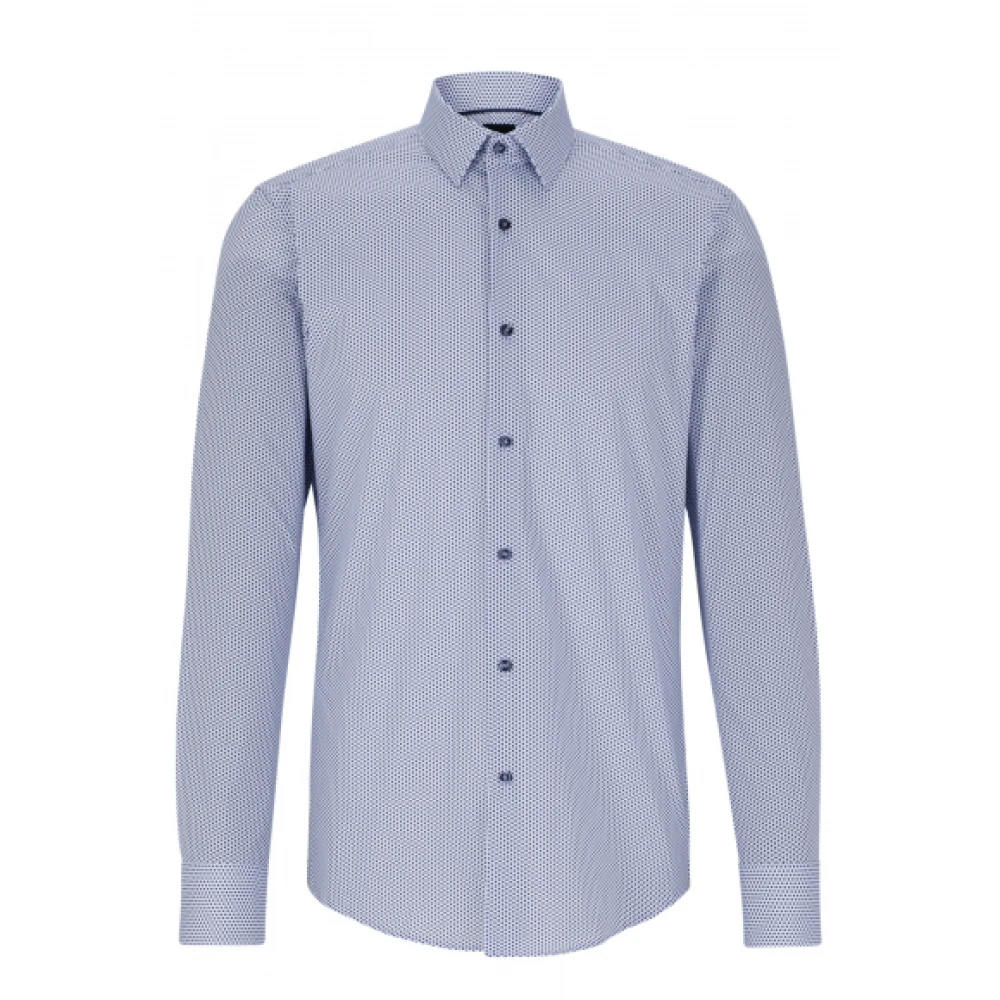 Hugo Boss Moderne patroon slim fit overhemd Blue Heren