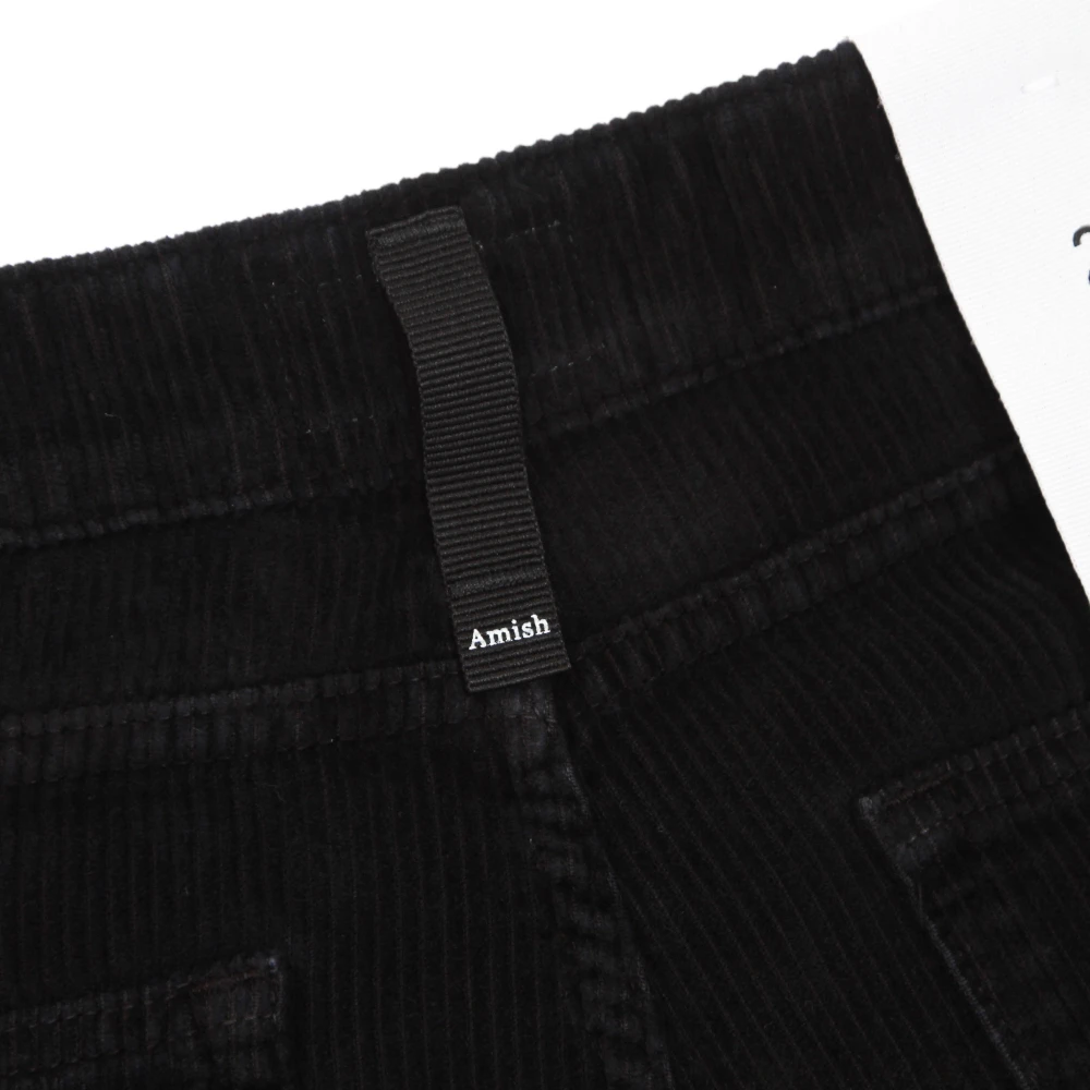 Amish Zwarte Fluwelen Wijde Broek Black Heren
